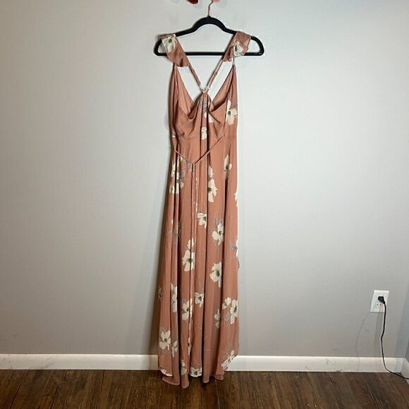 Lulu’s All Mine Rusty Rose Floral Print High-Low Wrap Dress - Picture 5 of 6